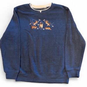 Women’s Crewneck Sweater with Cat Embroidery